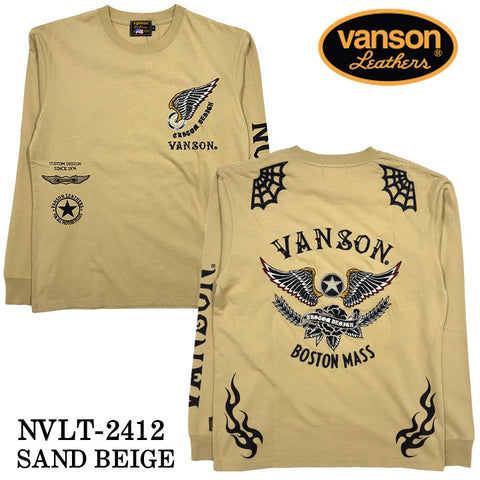 VANSON バンソン 天竺 ロンTEE 長袖Tシャツ メンズ nvlt-2412