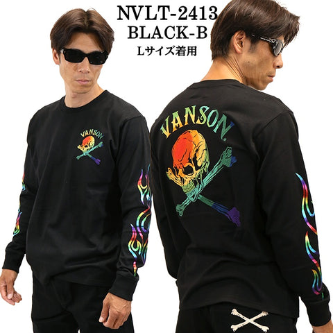 VANSON バンソン 天竺 長袖Tシャツ メンズ ロンT nvlt-2413