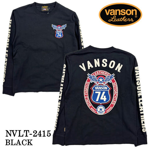 VANSON バンソン 天竺 長袖Tシャツ メンズ ロンT nvlt-2415