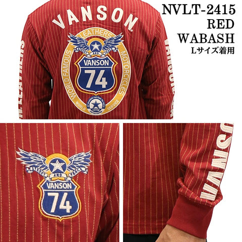 VANSON バンソン 天竺 長袖Tシャツ メンズ ロンT nvlt-2415