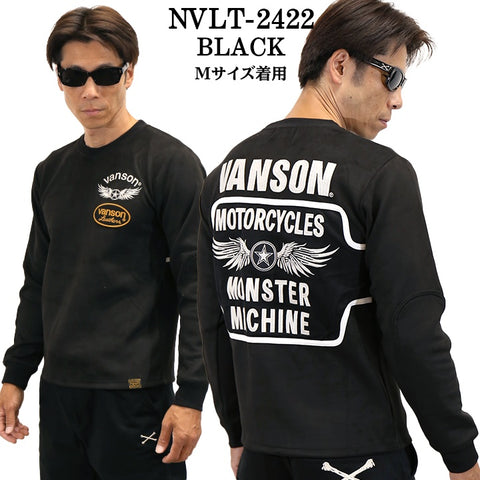 VANSON バンソン 起毛プレーティング プルオーバー メンズ ロンT nvlt-2422