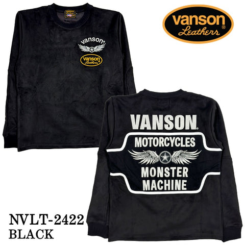 VANSON バンソン 起毛プレーティング プルオーバー メンズ ロンT nvlt-2422