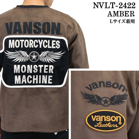 VANSON バンソン 起毛プレーティング プルオーバー メンズ ロンT nvlt-2422