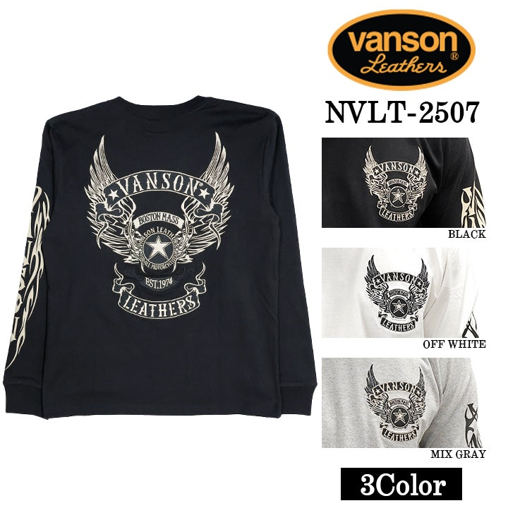 VANSON TEE L/S T-SHIRT バンソン 天竺 ロンT 長袖Tシャツ メンズ nvlt-2507