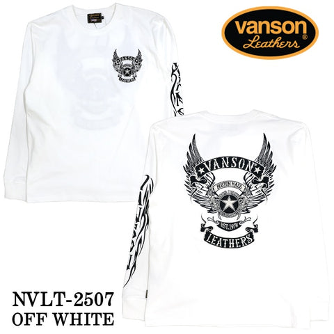 VANSON TEE L/S T-SHIRT バンソン 天竺 ロンT 長袖Tシャツ メンズ nvlt-2507