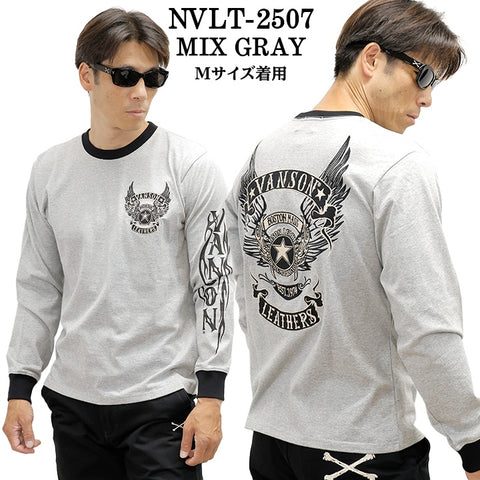 VANSON TEE L/S T-SHIRT バンソン 天竺 ロンT 長袖Tシャツ メンズ nvlt-2507