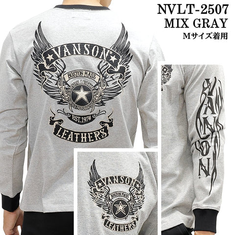 VANSON TEE L/S T-SHIRT バンソン 天竺 ロンT 長袖Tシャツ メンズ nvlt-2507