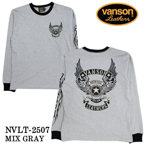 VANSON TEE L/S T-SHIRT バンソン 天竺 ロンT 長袖Tシャツ メンズ nvlt-2507