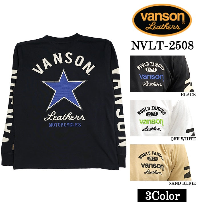 VANSON TEE L/S T-SHIRT バンソン 天竺 ロンT 長袖Tシャツ メンズ nvlt-2508