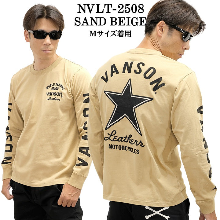 VANSON TEE L/S T-SHIRT バンソン 天竺 ロンT 長袖Tシャツ メンズ nvlt-2508