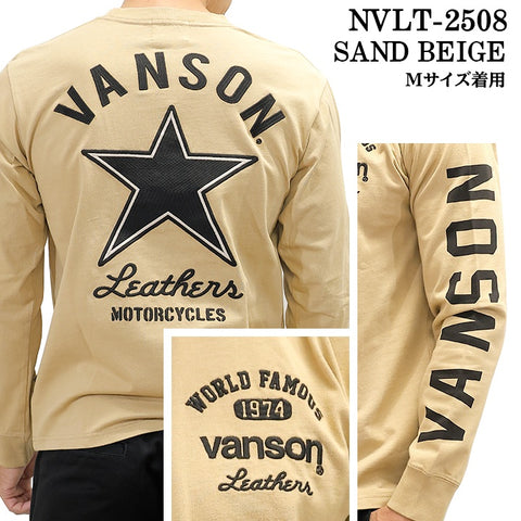 VANSON TEE L/S T-SHIRT バンソン 天竺 ロンT 長袖Tシャツ メンズ nvlt-2508