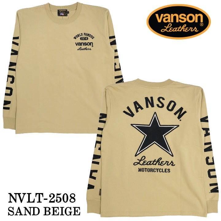 VANSON TEE L/S T-SHIRT バンソン 天竺 ロンT 長袖Tシャツ メンズ nvlt-2508