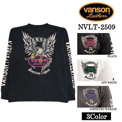 VANSON TEE L/S T-SHIRT バンソン 天竺 ロンT 長袖Tシャツ メンズ nvlt-2509
