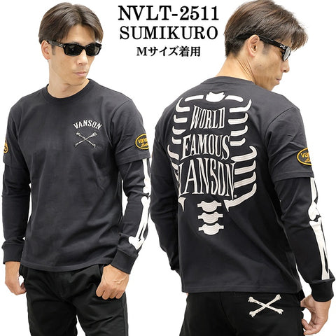 VANSON TEE FAKE L/S T-SHIRT バンソン 天竺 フェイク ロンT 長袖Tシャツ メンズ nvlt-2511