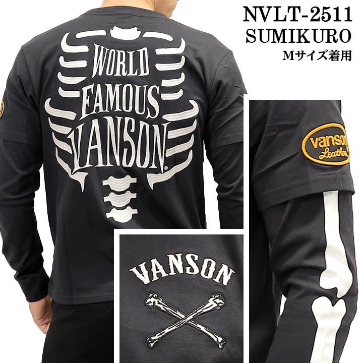 VANSON TEE FAKE L/S T-SHIRT バンソン 天竺 フェイク ロンT 長袖Tシャツ メンズ nvlt-2511