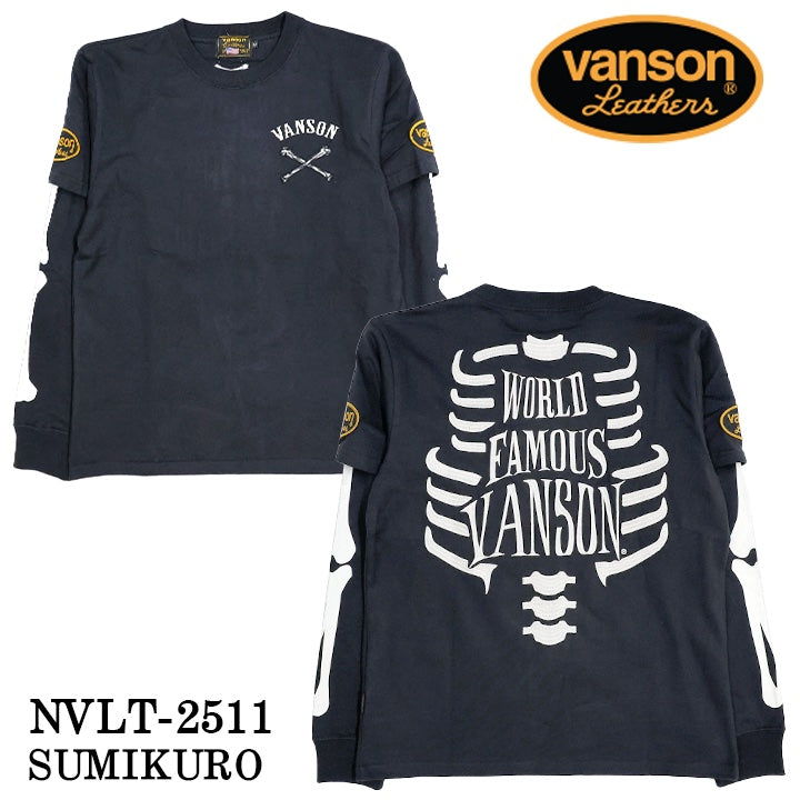 VANSON TEE FAKE L/S T-SHIRT バンソン 天竺 フェイク ロンT 長袖Tシャツ メンズ nvlt-2511