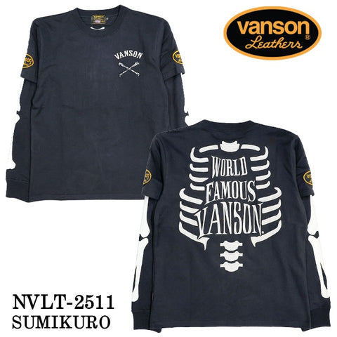 VANSON TEE FAKE L/S T-SHIRT バンソン 天竺 フェイク ロンT 長袖Tシャツ メンズ nvlt-2511