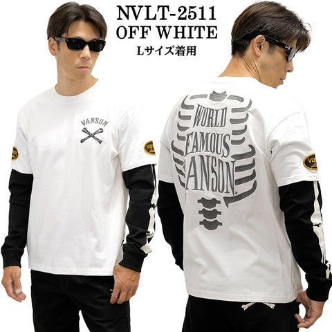 VANSON TEE FAKE L/S T-SHIRT バンソン 天竺 フェイク ロンT 長袖Tシャツ メンズ nvlt-2511
