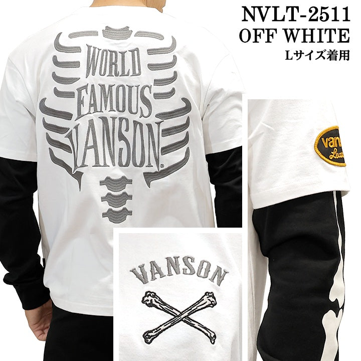 VANSON TEE FAKE L/S T-SHIRT バンソン 天竺 フェイク ロンT 長袖Tシャツ メンズ nvlt-2511