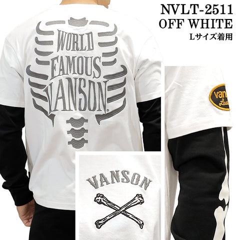 VANSON TEE FAKE L/S T-SHIRT バンソン 天竺 フェイク ロンT 長袖Tシャツ メンズ nvlt-2511