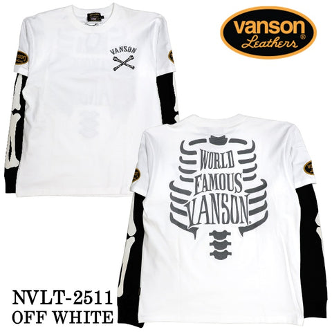 VANSON TEE FAKE L/S T-SHIRT バンソン 天竺 フェイク ロンT 長袖Tシャツ メンズ nvlt-2511