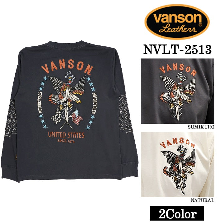 VANSON TEE L/S T-SHIRT バンソン 天竺 ロンT 長袖Tシャツ メンズ nvlt-2513