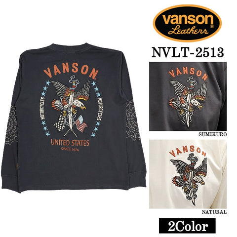 VANSON TEE L/S T-SHIRT バンソン 天竺 ロンT 長袖Tシャツ メンズ nvlt-2513