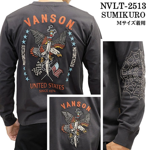 VANSON TEE L/S T-SHIRT バンソン 天竺 ロンT 長袖Tシャツ メンズ nvlt-2513