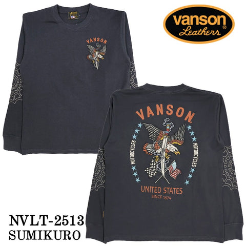 VANSON TEE L/S T-SHIRT バンソン 天竺 ロンT 長袖Tシャツ メンズ nvlt-2513