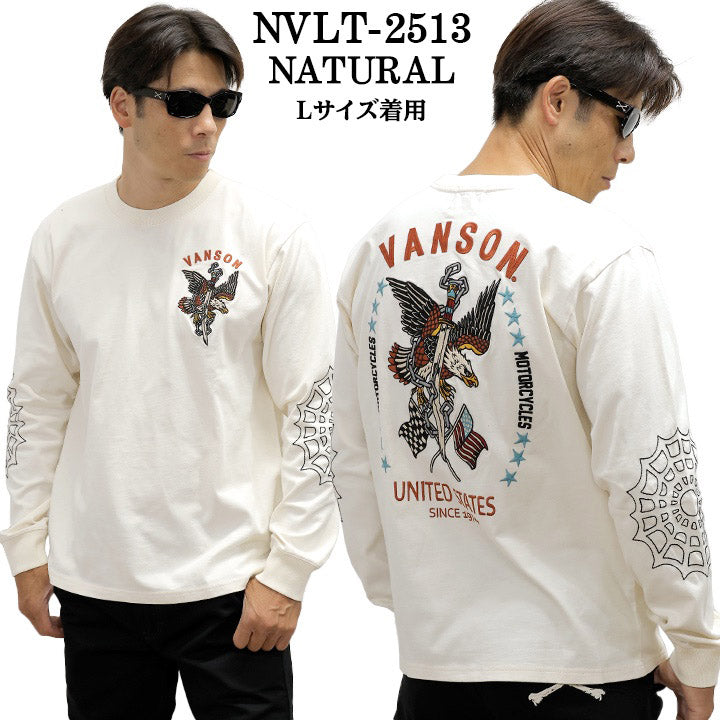 VANSON TEE L/S T-SHIRT バンソン 天竺 ロンT 長袖Tシャツ メンズ nvlt-2513