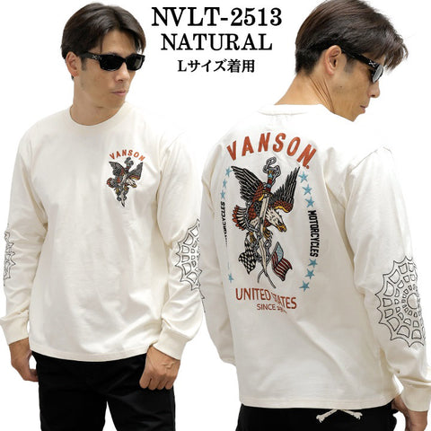 VANSON TEE L/S T-SHIRT バンソン 天竺 ロンT 長袖Tシャツ メンズ nvlt-2513