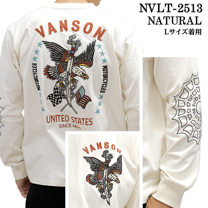 VANSON TEE L/S T-SHIRT バンソン 天竺 ロンT 長袖Tシャツ メンズ nvlt-2513