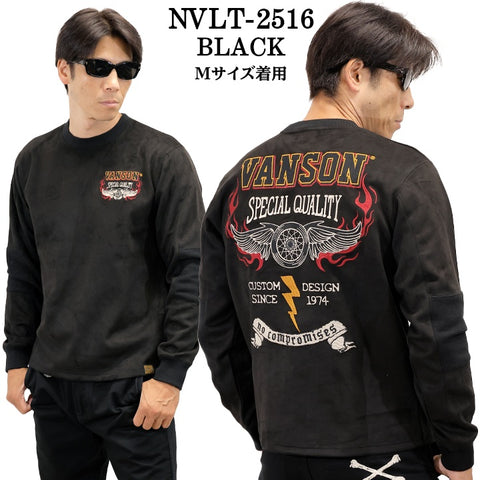 VANSON TEE PLATING CREW NECK PULLOVER T-SHIRT バンソン 起毛プレーティング プルオーバー Tシャツ nvlt-2516