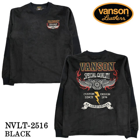 VANSON TEE PLATING CREW NECK PULLOVER T-SHIRT バンソン 起毛プレーティング プルオーバー Tシャツ nvlt-2516