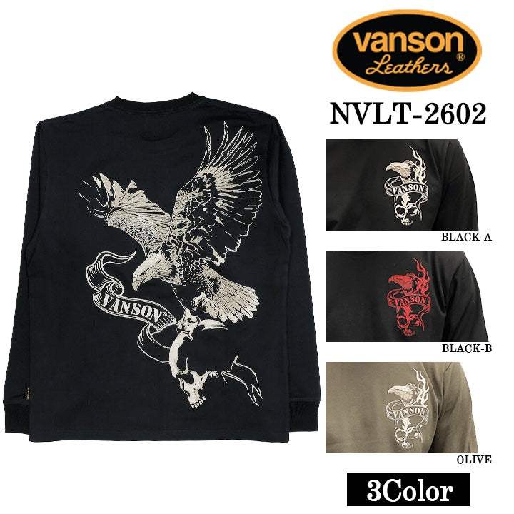 VANSON TEE L/S T-SHIRT バンソン 天竺 ロンT 長袖Tシャツ メンズ nvlt-2602