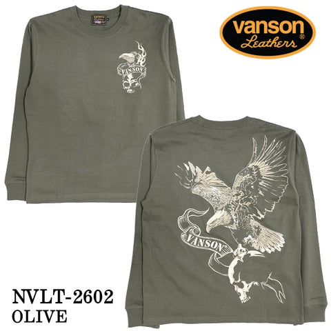 VANSON TEE L/S T-SHIRT バンソン 天竺 ロンT 長袖Tシャツ メンズ nvlt-2602