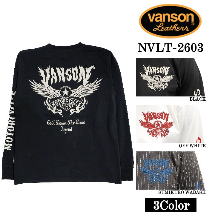 VANSON TEE L/S T-SHIRT バンソン 天竺 ロンT 長袖Tシャツ メンズ nvlt-2603
