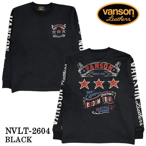 VANSON TEE L/S T-SHIRT バンソン 天竺 ロンT 長袖Tシャツ メンズ nvlt-2604