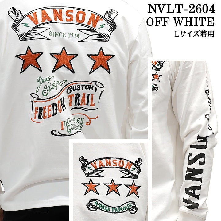 VANSON TEE L/S T-SHIRT バンソン 天竺 ロンT 長袖Tシャツ メンズ nvlt-2604