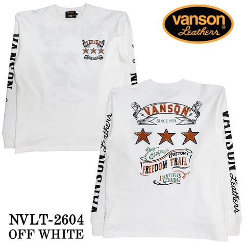 VANSON TEE L/S T-SHIRT バンソン 天竺 ロンT 長袖Tシャツ メンズ nvlt-2604