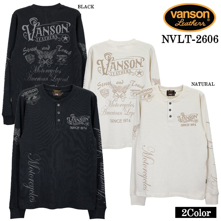 VANSON TEE HENLEY NECK L/S T-SHIRT THERMAL バンソン サーマル ヘイリーネック ロンT 長袖Tシャツ メンズ nvlt-2606