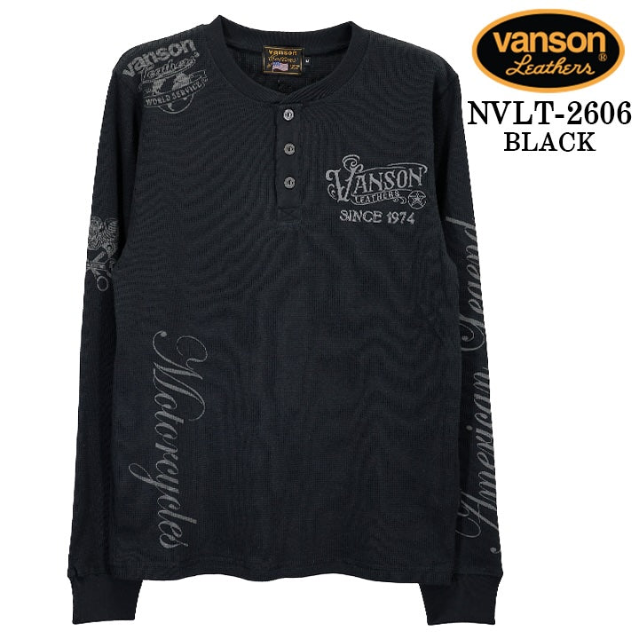VANSON TEE HENLEY NECK L/S T-SHIRT THERMAL バンソン サーマル ヘイリーネック ロンT 長袖Tシャツ メンズ nvlt-2606
