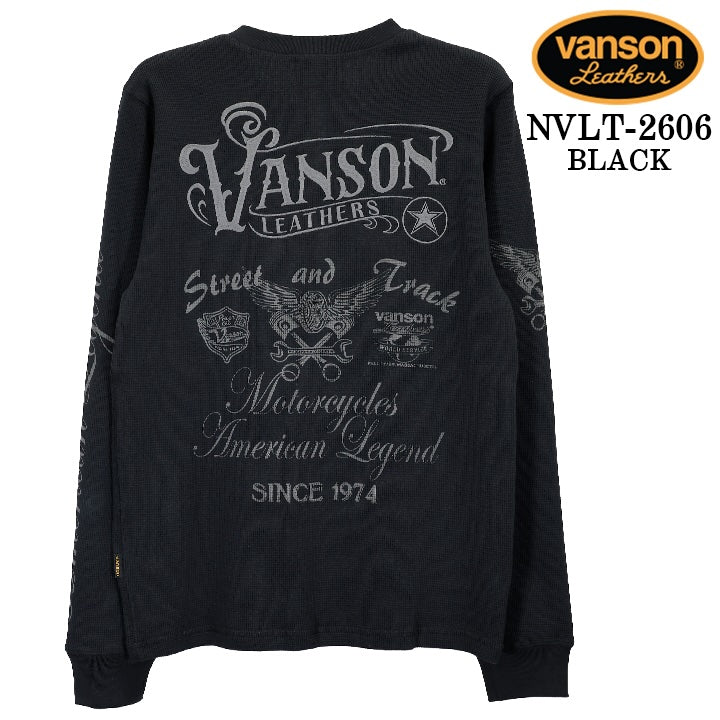 VANSON TEE HENLEY NECK L/S T-SHIRT THERMAL バンソン サーマル ヘイリーネック ロンT 長袖Tシャツ メンズ nvlt-2606