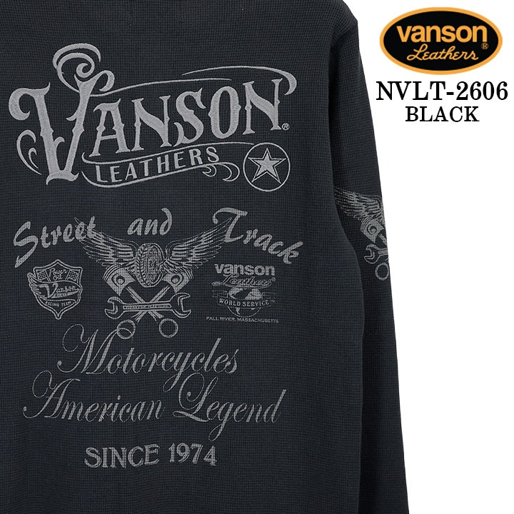VANSON TEE HENLEY NECK L/S T-SHIRT THERMAL バンソン サーマル ヘイリーネック ロンT 長袖Tシャツ メンズ nvlt-2606