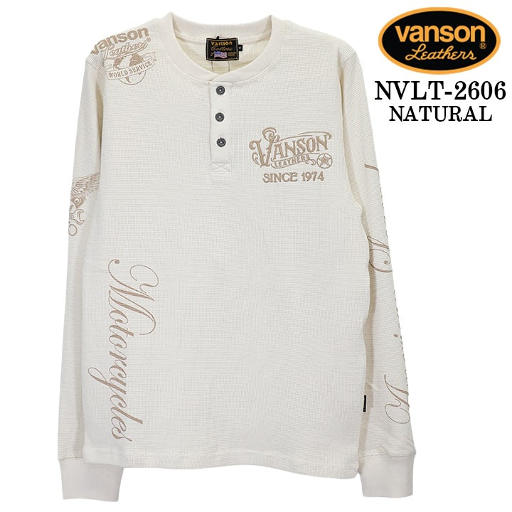 VANSON TEE HENLEY NECK L/S T-SHIRT THERMAL バンソン サーマル ヘイリーネック ロンT 長袖Tシャツ メンズ nvlt-2606