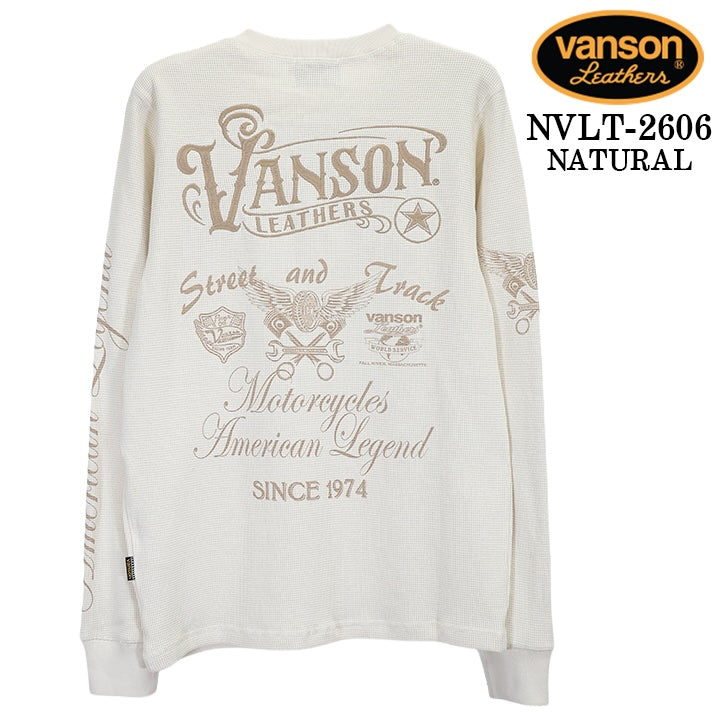 VANSON TEE HENLEY NECK L/S T-SHIRT THERMAL バンソン サーマル ヘイリーネック ロンT 長袖Tシャツ メンズ nvlt-2606