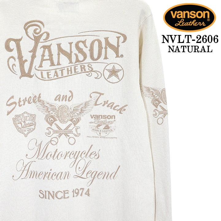 VANSON TEE HENLEY NECK L/S T-SHIRT THERMAL バンソン サーマル ヘイリーネック ロンT 長袖Tシャツ メンズ nvlt-2606
