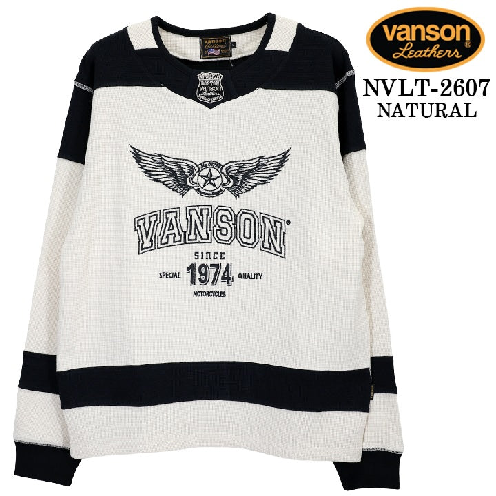 VANSON TEE L/S T-SHIRT THERMAL バンソン サーマル ロンT 長袖Tシャツ メンズ nvlt-2607
