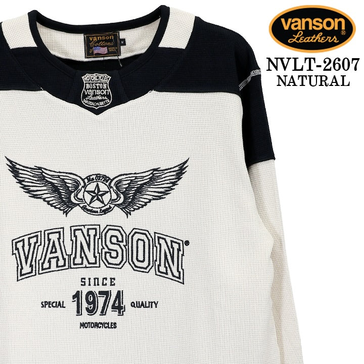 VANSON TEE L/S T-SHIRT THERMAL バンソン サーマル ロンT 長袖Tシャツ メンズ nvlt-2607