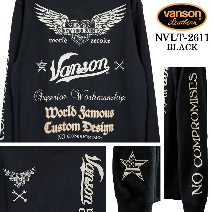 VANSON TEE L/S T-SHIRT バンソン 天竺 ロンT 長袖Tシャツ メンズ nvlt-2611